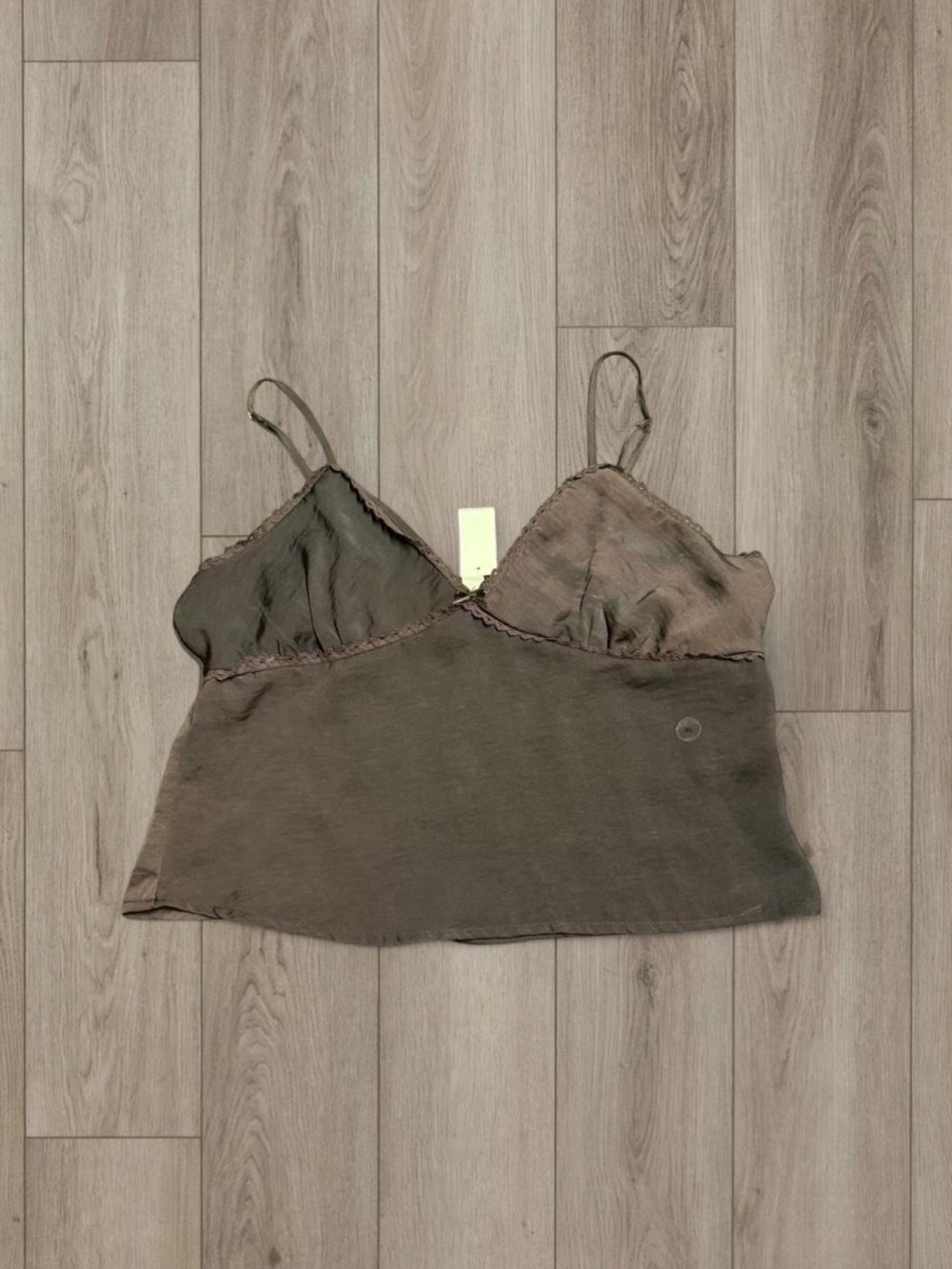 Satin Spaghetti Strap Cami Top - Plum/brown